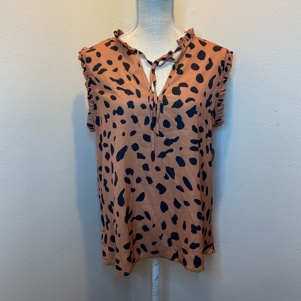 Blooming Jolly Brown/Black Leopard Print Sleeveless Shirt